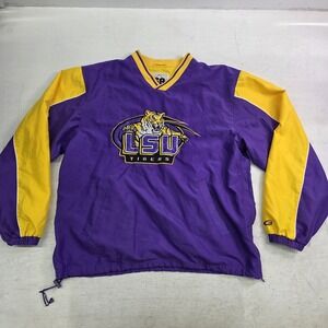 Vintage LSU Tigers Windbreaker Pullover Jacket NCAA 58 Sports Football Men's‎ S